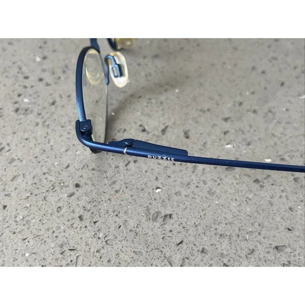 PUZZLE Eyeglasses Frames ONLY 35 01X0718-120 40-19-120 Blue Full Rim Round